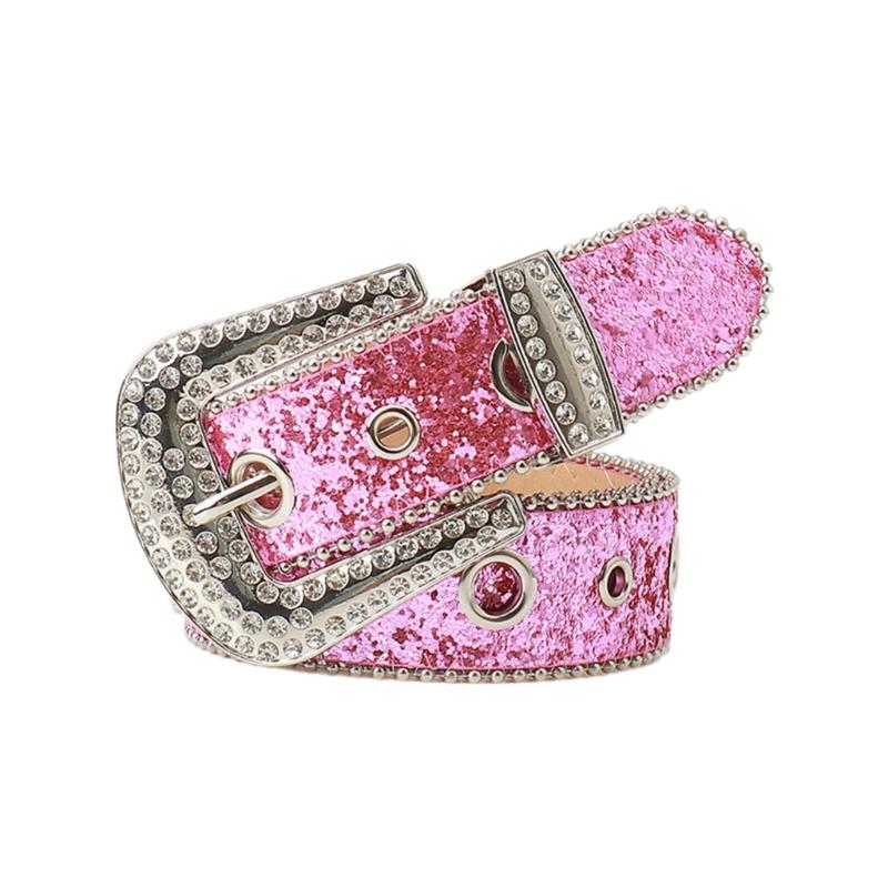 Blingbling Waist Belt for Street Dance Jean Belt Livehouse Punk Waist Chain Stunning Grommet Rhinestones