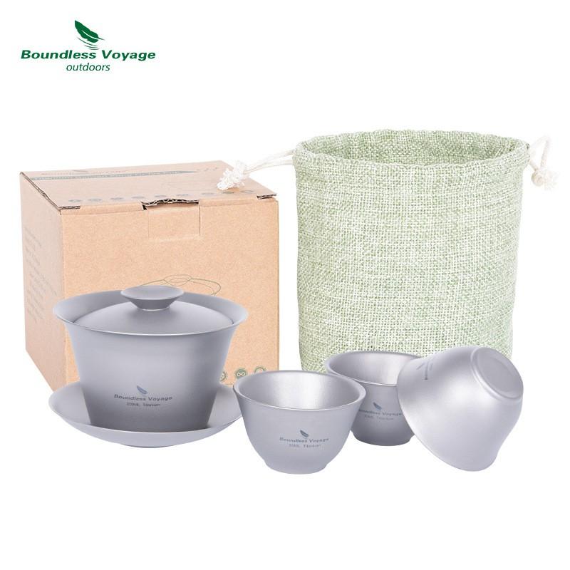 Pure Titanium Gaiwan Teapot With Double-Wall Insulation Heat-Resistant Gongfu Tea Set Modern Minimalist Ceremony