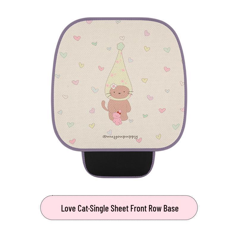 Cute Hemp Car Seat Cushion for ORA Good Cat, ORA 5, Kia EV5, K3, K5 - Ideal for All Seasons