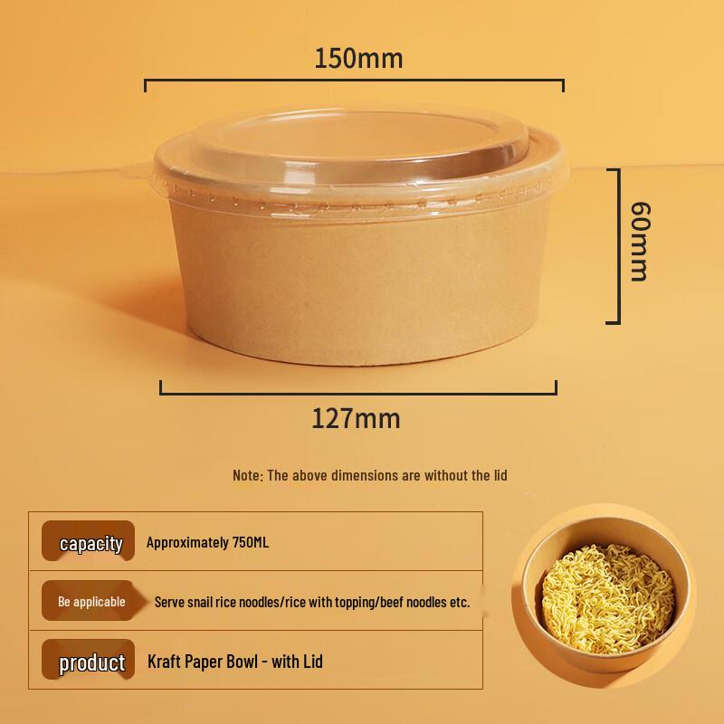 Disposable Round Wheat Straw Takeaway Container with Lid