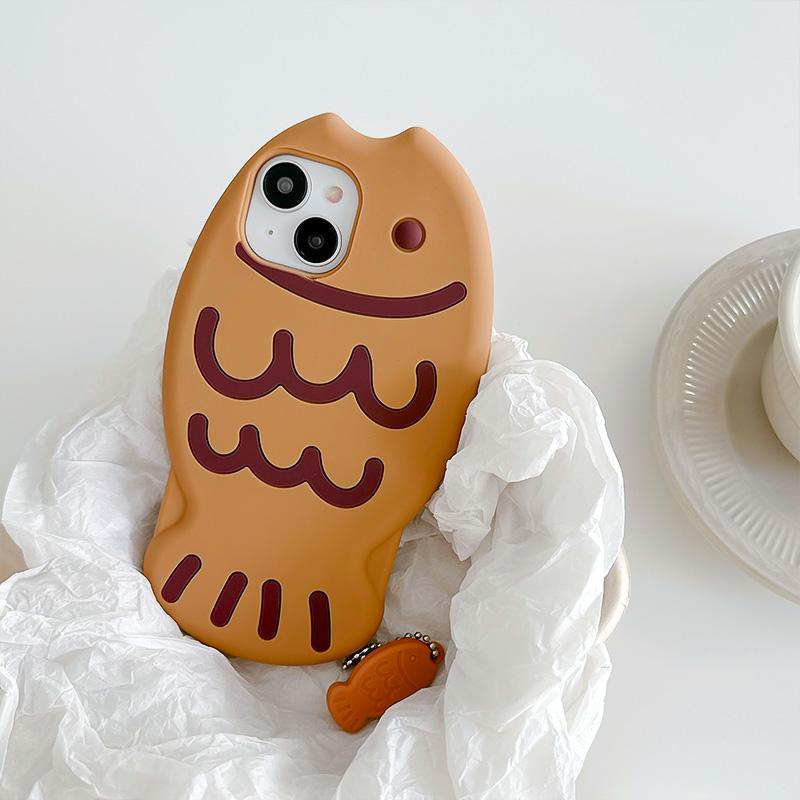

For iPhone 15 Silicone Case Cute Snapper Design Shockproof Phone Back Cover with Charm As Shown A