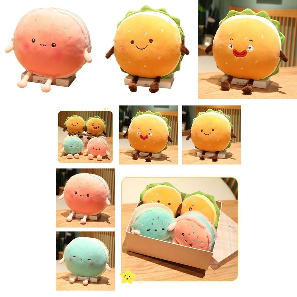 Hamburger Plush Toy With Pp Cotton Soft Filling For Kids Gift And Cozy Hand Warmer