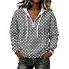 Women's Long Sleeve Pullover Hoodie with Plaid Print and Drawstring Casual Top