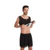 Men's Black Sauna Vest: Sweat-Wicking, Zippered, Silver-Coated, Body Shaper for Yoga & Exercise.