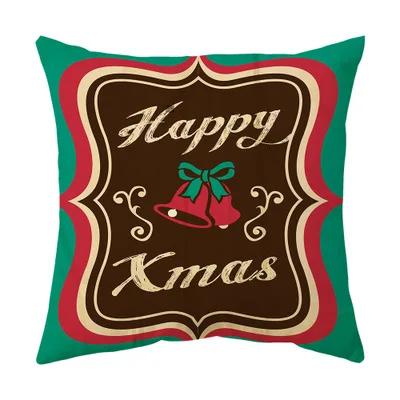 Merry Christmas Cushion Cover 45*45 Cartoons Pillowcase Cotton Linen Sofa Cushions Pillow Cases Pillow Covers