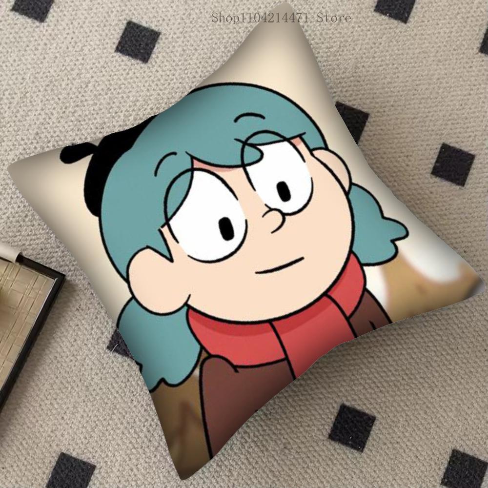 1pc H-Hilda Cartoon Girl Pillow Case Square Bedroom Sofa Leisure Comfort Cushion Car Living Room Home Decoration