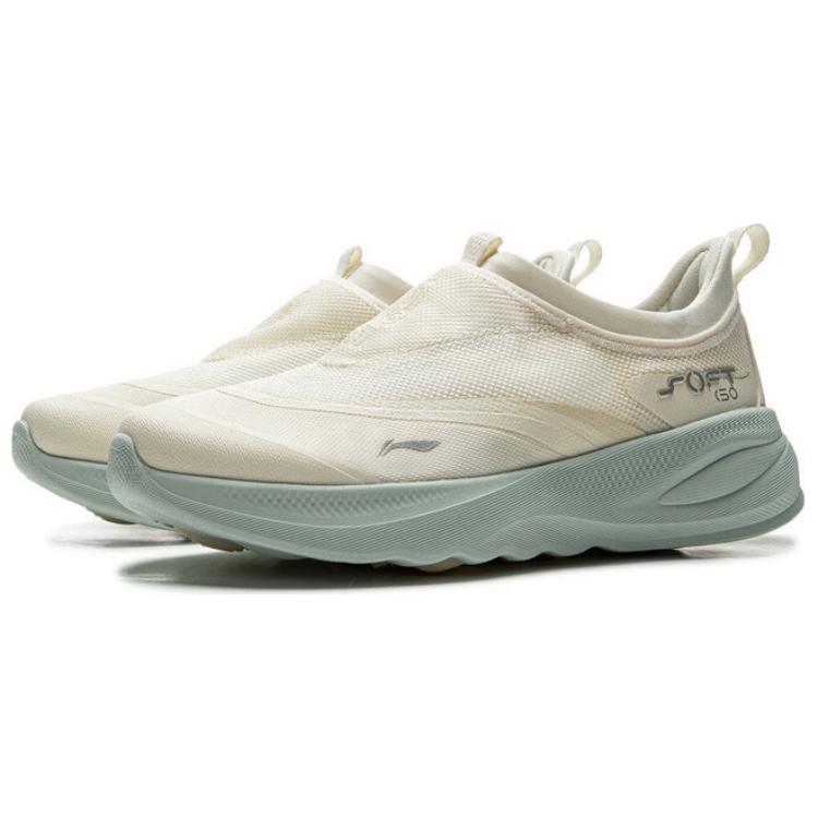 New LiNing SOFT GO 2 Cushioned Slip-Resistant Breathable Lightweight Low-Top Casual Shoes Women's Ecru AGLV006-10