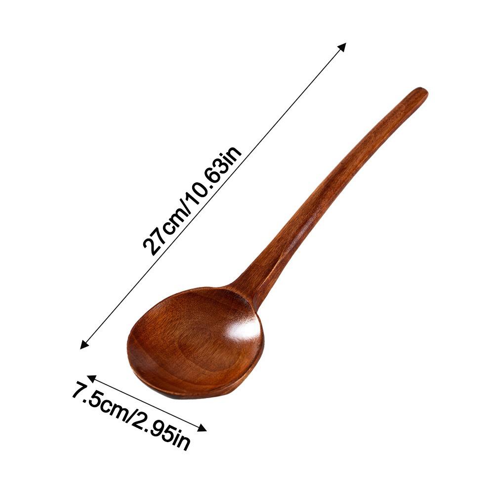 Durable Big Strainer Long-Handled Spoon Wood Handle Anti-scald Wooden Spoon Durable Japanese Spoon Cooking