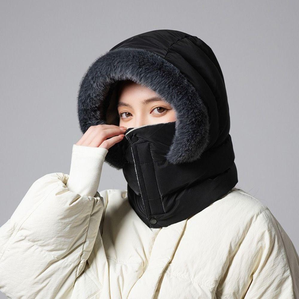 Cold Resistant Warm Scarf Face Mask Windproof Lei Feng Hat 3-in-1 Winter Cycling Hat Skiing