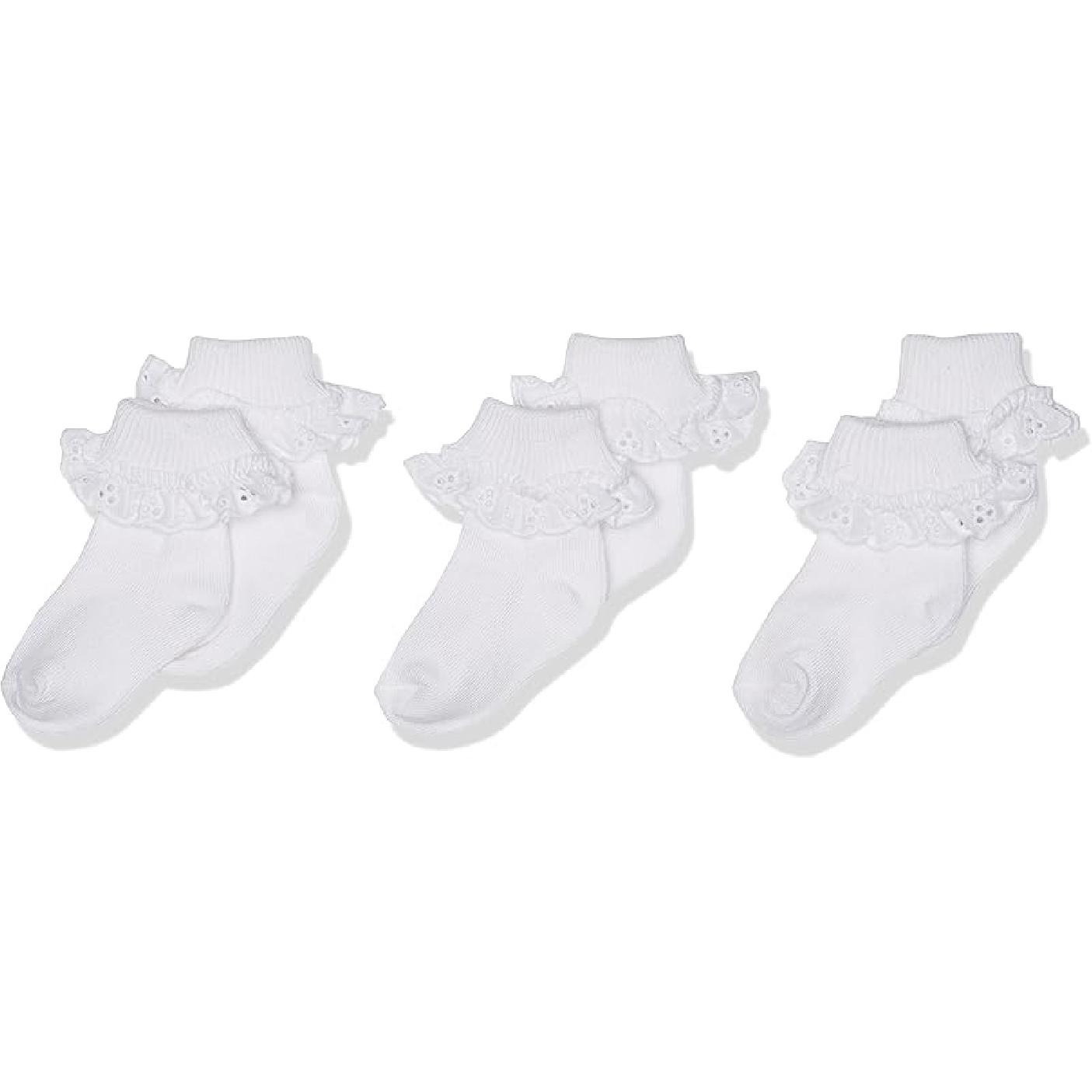 Jefferies Socks Baby-Girls Newborn Eyelet Lace Socks 3 Pair Pack Newborn
