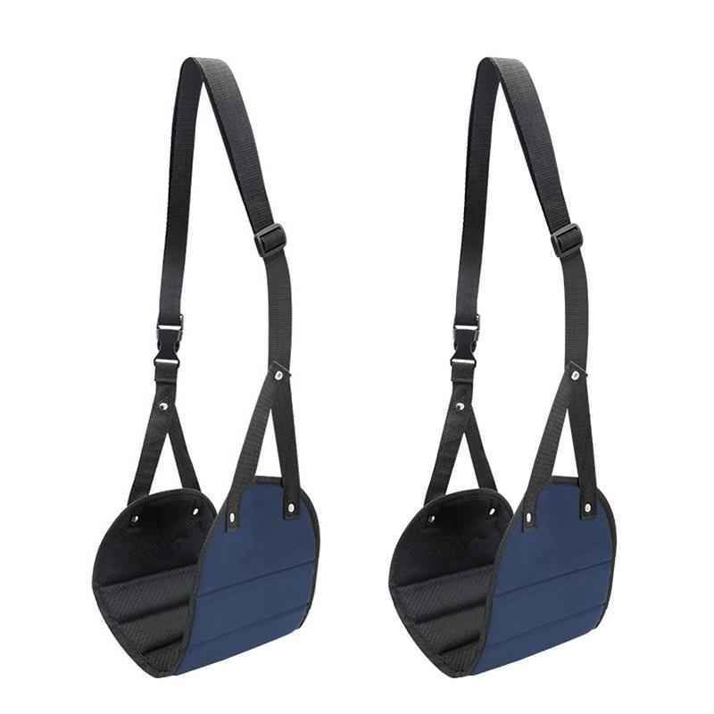 2 Stück Flugzeug Fußhängematte Verstellbarer Riemen Fußstütze Faltbar Flüge Bein Füße Polster Ergonomische Entspannung Fußstütze Hängematte