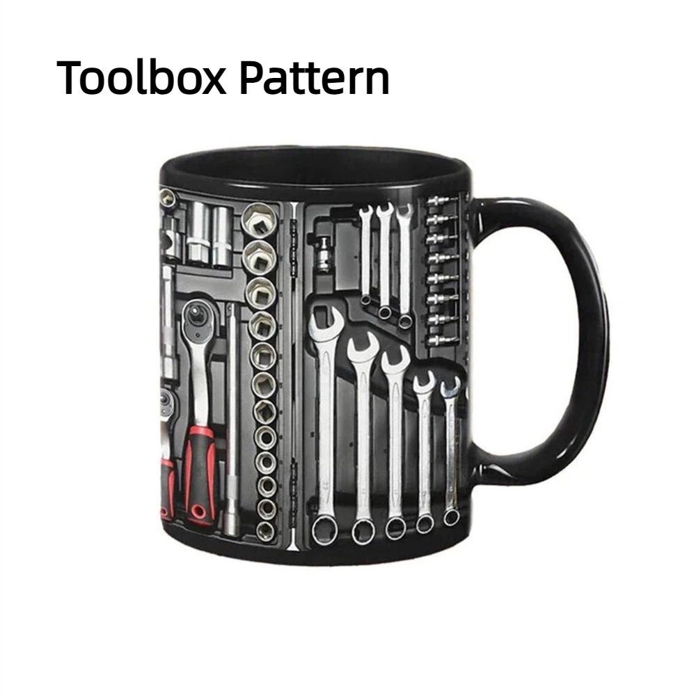 

Anti Scalding Mechanic Toolbox Pattern Mug Water Container for Whiskey Beer Juice Soup Water Style D