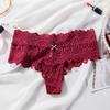 Women Middle Waist Lace Panties Boxer T-back Thongs Ladies G-String Underpants
