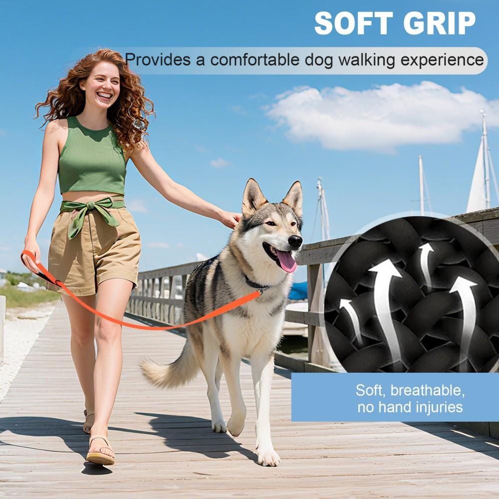 Waterproof Dog Leash, 3M/5M/10M/15M/20M/30M Dog Walking Leash for Outside, Durable PVC Long Line Tracking Lead with Padded Hand