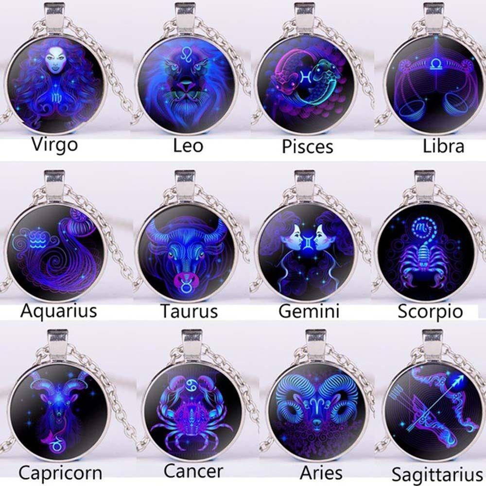 Sagittarius For Women Men Horoscope 12 Constellation Astrology Pendant Decoration Jewelry Necklace