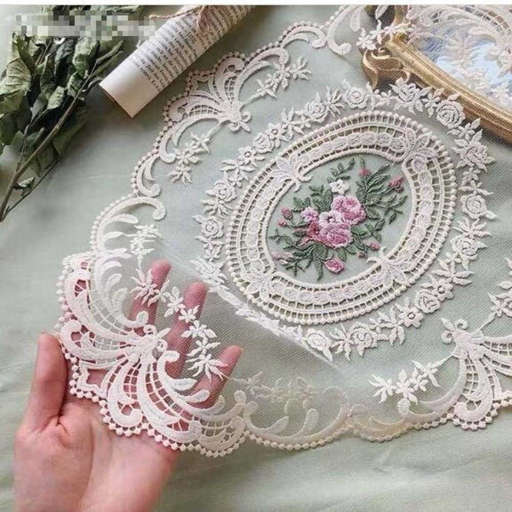 Nové Vintage Háčkované Podložky Shabby Chic Ručně Háčkované Podložky Kulaté Oválné Prachotěsné Krycí Látky