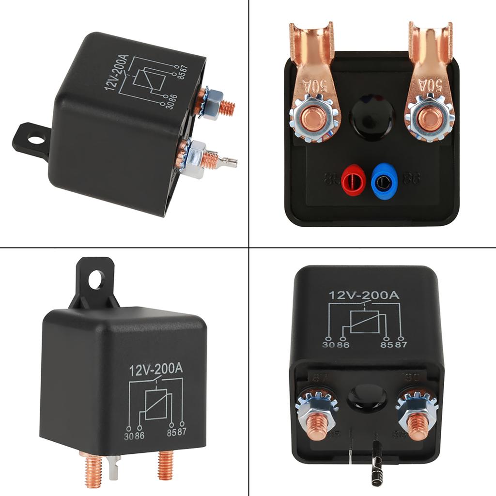 12V 200A Normalt Öppet Kraftigt Bil Lastbil Startrelä med Anslutningar