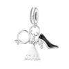 Argento 925 Tacchi Alti Rossi Scarpe da Ginnastica Dorate Trofeo di Calcio Braccialetto Charms Negozio di Regali Serie Scarpe