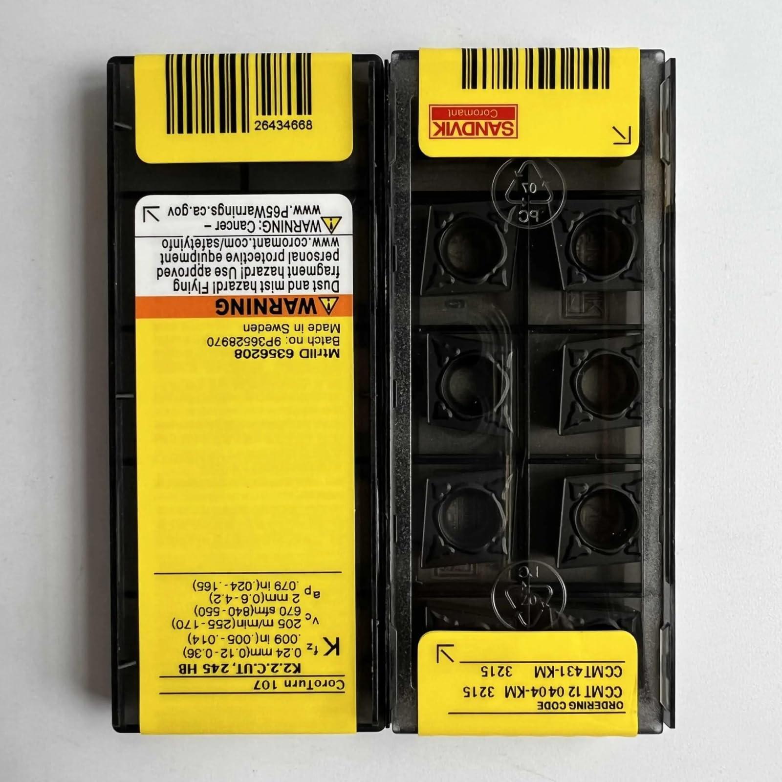 

Original Sandvik / CCMT120404-KM 3215 / CNC lathe carbide blade 10 PCS