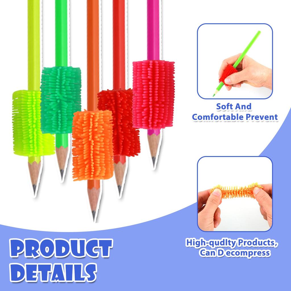 10Pcs Colorful Furry Portable Pen Case Squeeze Stress Relief Music Fun Creative Novelty Prank Decompression Toys Adults Kids