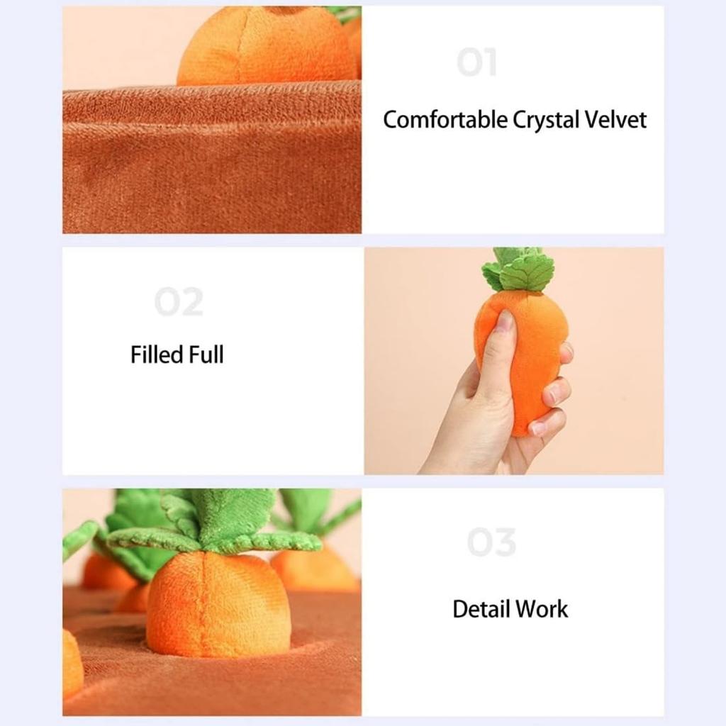 Interactive Dog Plush Puzzle Toys Pull Radish Plush Carrot Dog Interactive Toys for Pet Plush Carrot Toy Mat