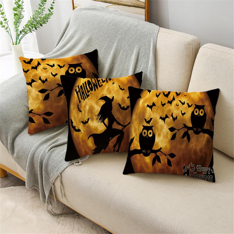 Halloween Theme Moon Night Series Pillowcase Dark Wind Sofa Cushion Cover Holiday Gift 40*40cm/45*45cm/50*50cm
