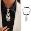 Adjustable Rhinestone Necktie Tassel Crystal Necktie Decorative Formal Business Ties  Wedding
