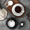 Creative Ceramic Coffee Cup Black White with Handle Meteorite Cup and Saucer Exquisite Spherical-shaped Mug Breakfast Milk Mug