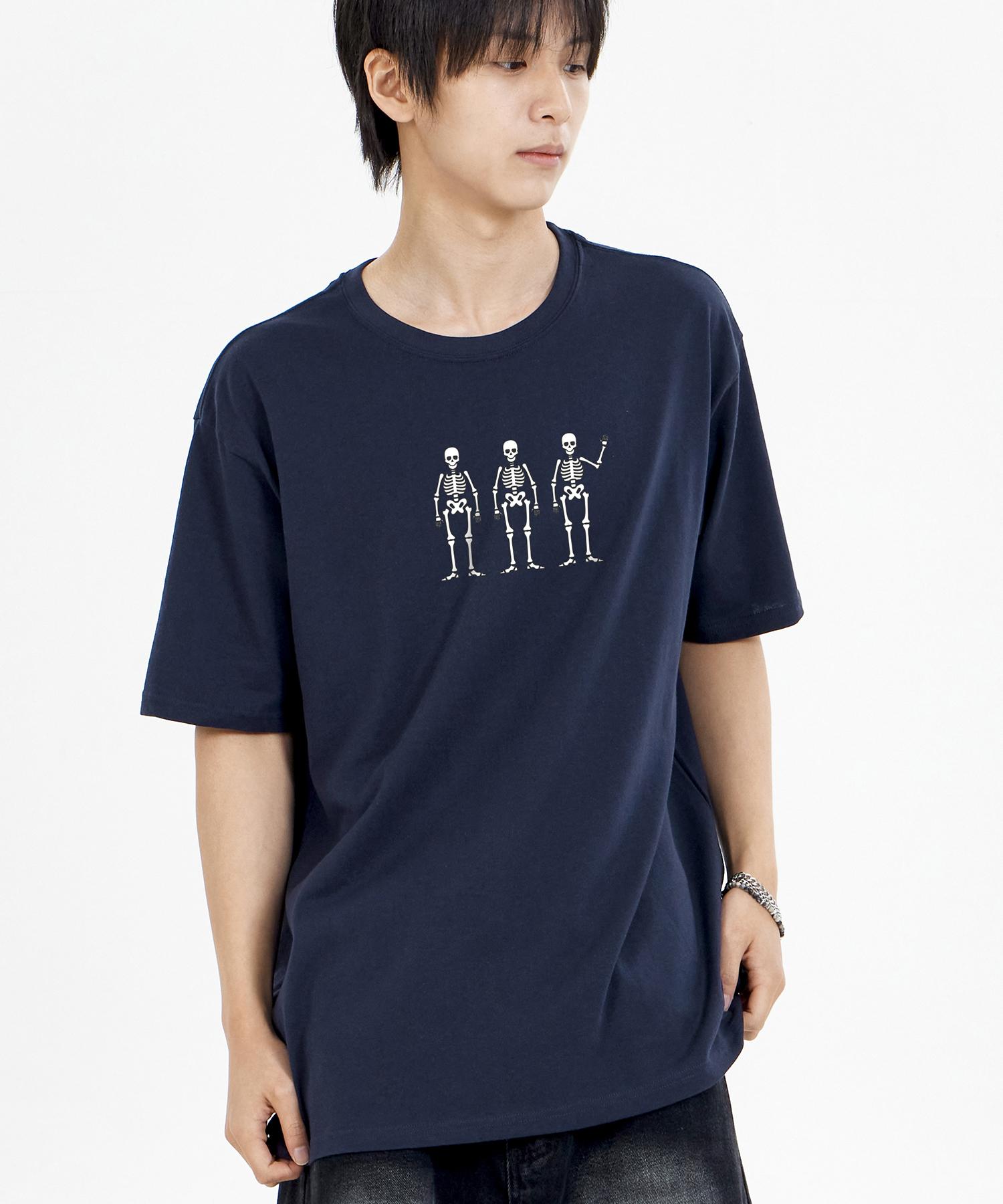 Biel Monster Skeleton Short Sleeve T-Shirt Navy M
