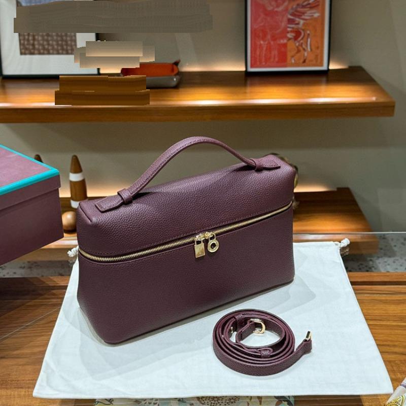 L27 Lunch Box Cover Layer Cowhide Gigi Same Style Single Shoulder Crossbody Lychee Patterned Small Cowhide Bag Versatile Temperament