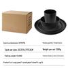 Black Wheat Straw 16PC Dinnerware Set: Plates, Bowls, Cups, Cutlery