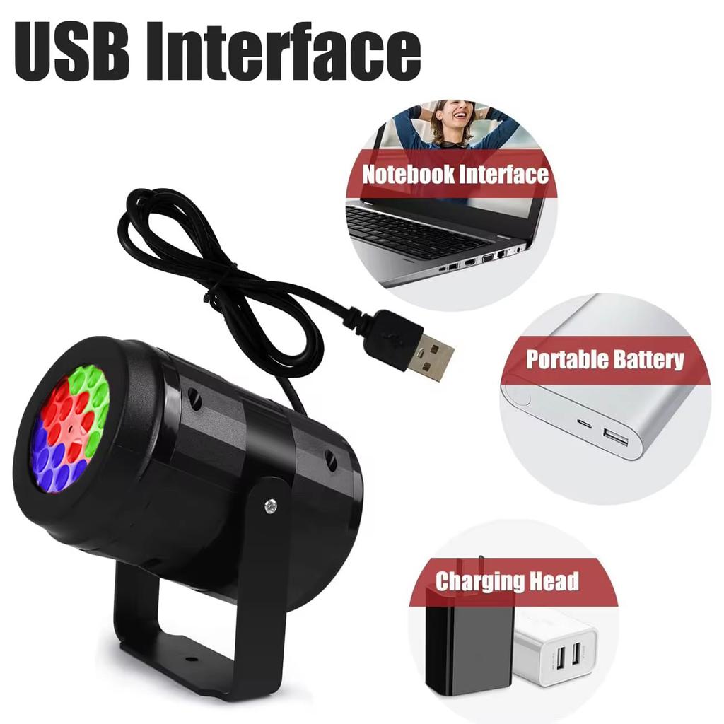 1pc Christmas Projector LED Fairy Light Indoor Decor USB Snowflake Xmas Projection Lamp for Bedroom New Year Party Home Decor