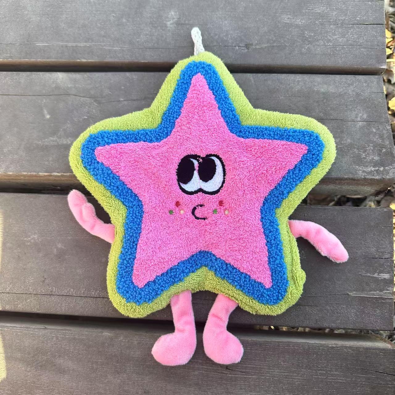 

Детское полотенце для рук из кораллового флиса «Звездное небо»: Впитывающий, Быстросохнущий, С мультяшным принтом 27x28 cm зелёный