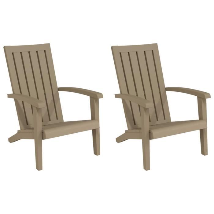VidaXL Chaises de jardin Adirondack lot de 2 marron clair PP 364168
