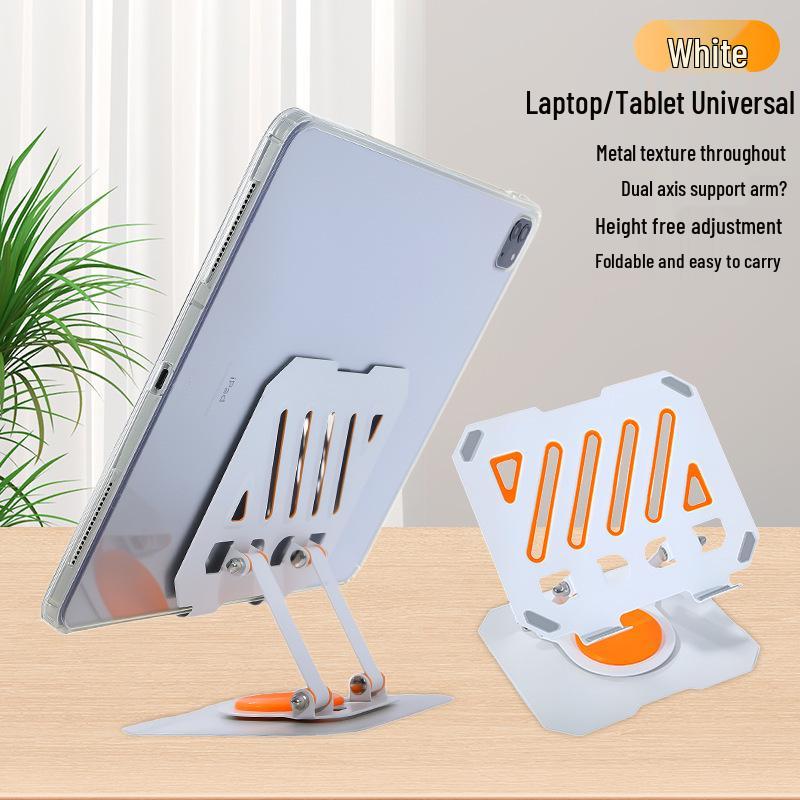 Foldable Metal Laptop & Tablet Stand with 360° Rotation and Double Rod Support