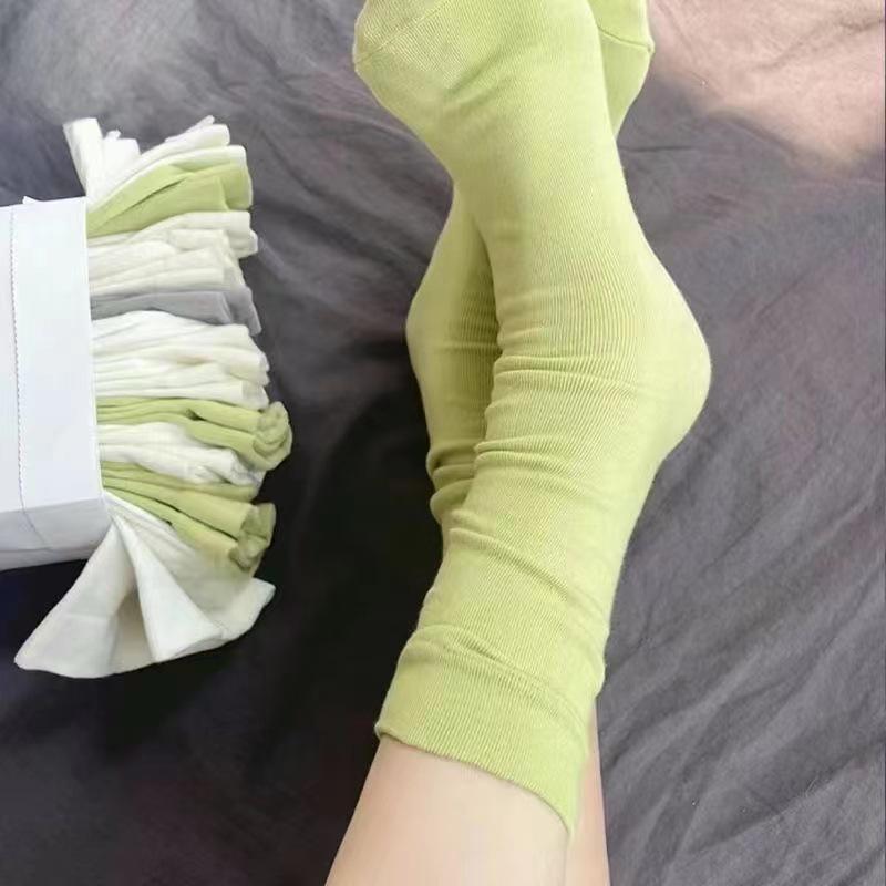 Women's Summer Mid-Calf Maternity Socks - Solid Color, Versatile for Students & Sports