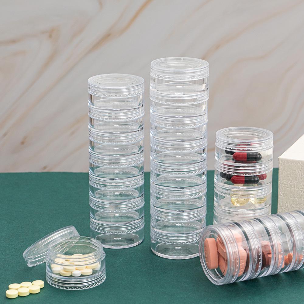 Portable Weekly Pill Organizer: Compact, Moisture-Proof, Food-Grade Box for Tablets & Capsules.