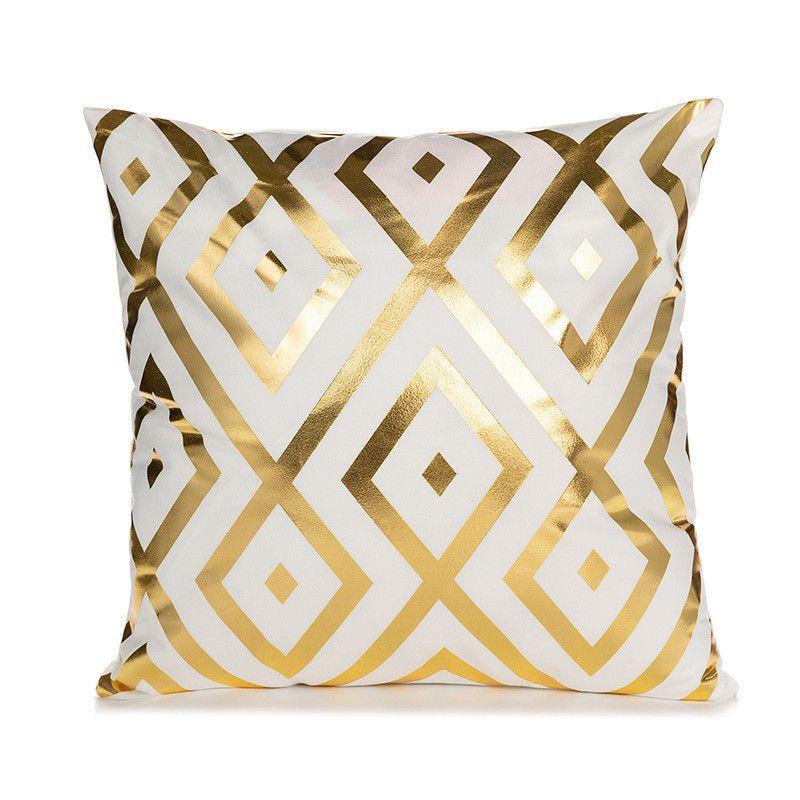 Cushion Geometric Bronzing Cover Fashion Classical Home Decor Pillow Cover Case