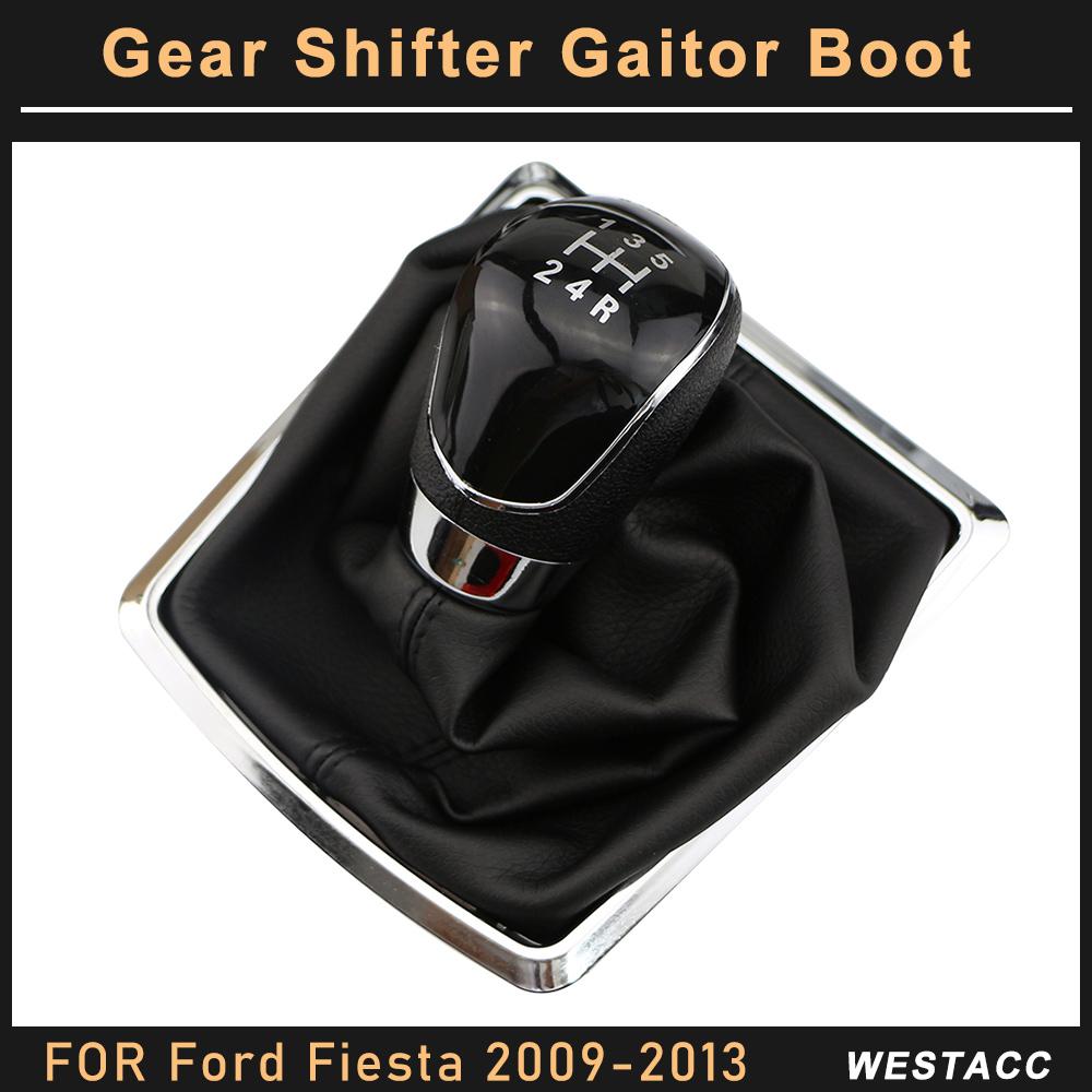 Buton schimbător de viteze pentru mașină cu 5/6 viteze levier schimbător de viteze guler cizme pentru interior Ford Fiesta 2009 2010 2011 2012 2013