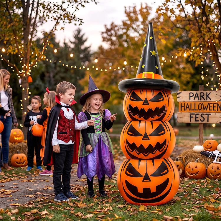 Halloween Inflatable Pumpkin Tumbler Ornament for Business, Mall, or Courtyard Decor