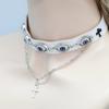 Eye of the Demon Choker Necklace Unique Horror Themed Evil Eye Choker Durable PU and Alloy Neckband for Parties