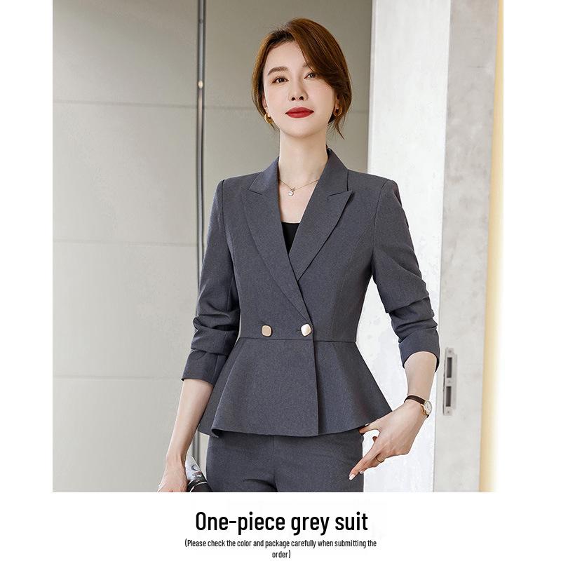 

Осенний женский формальный костюм премиум-класса: Профессиональный комплект юбки OL в стиле богини темперамента для косметологов 4XL