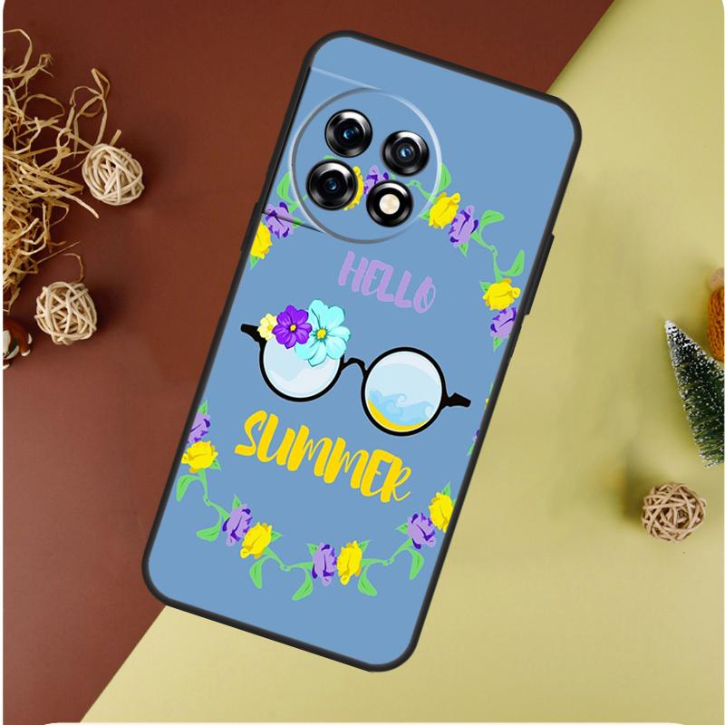 

Hello Summer Flowers For OnePlus Nord CE 4 3 2 Lite N20 N30 9 10 Pro 8T 9RT 10T 10R 13R 12R 11 12 13 Phone Case OnePlus Nord CE4Lite