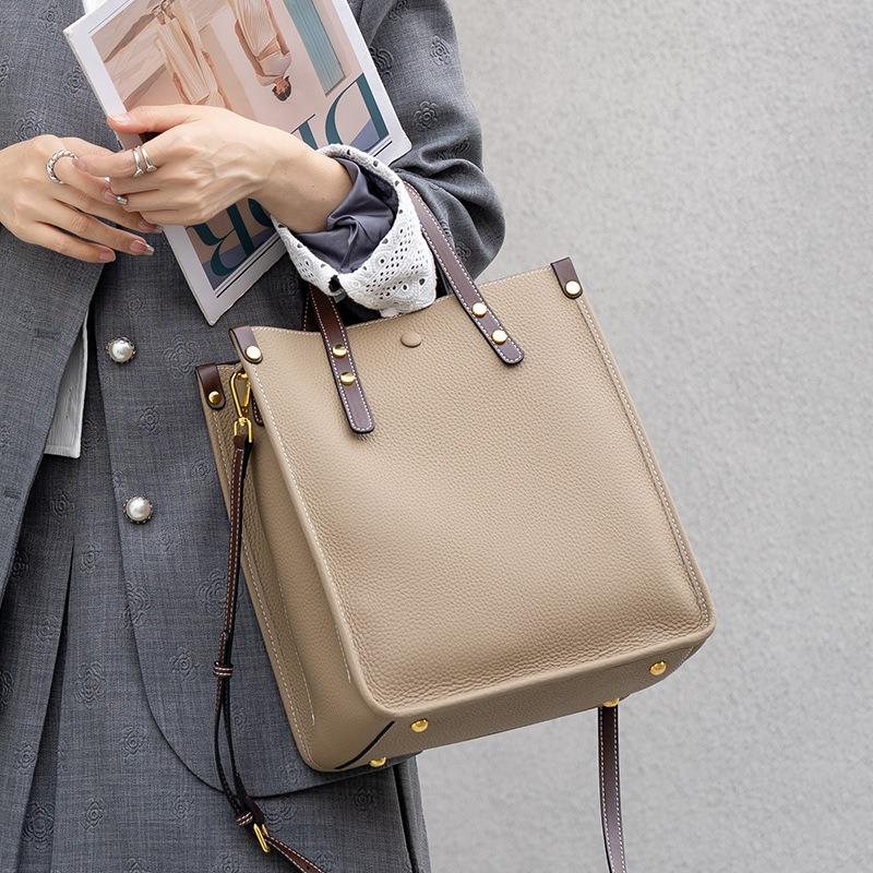 Large bag women's commuter tote bag new leather women's bag handbag large capacity shoulder bag