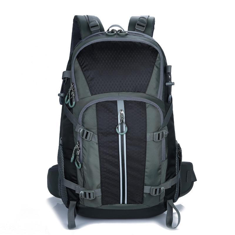Leichter Wanderrucksack aus Nylon, 45 l, wasserdicht mit Sicherheits-Reflexstreifen, doppeltes Rückendesign