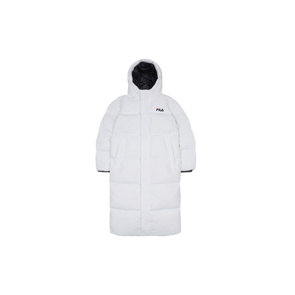 Fila Minimalist Hooded Windproof Warm Zipper Down Jacket Unisex Outerwear White FS2DJB4003X-OWH