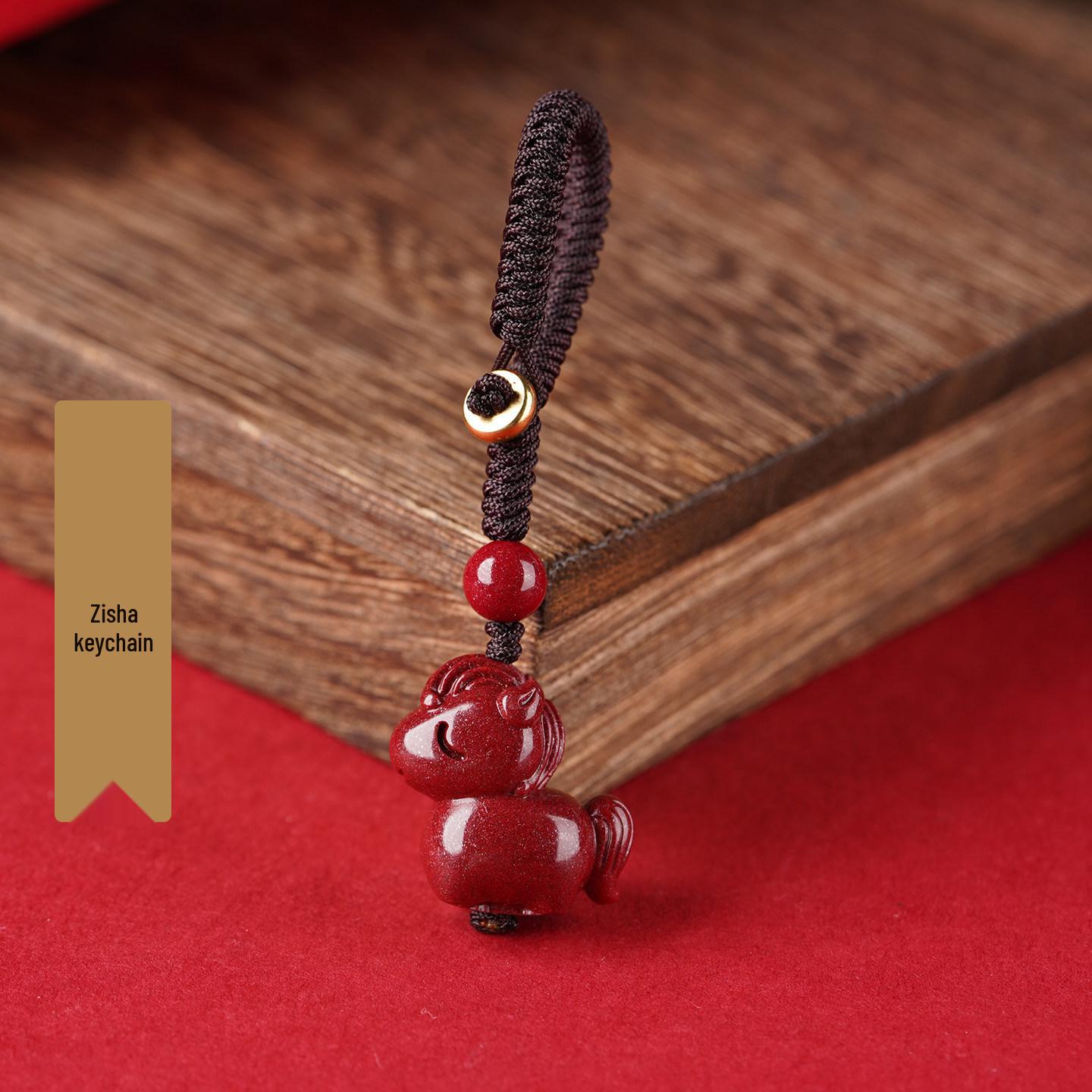 

Red Vermilion Horse Pendant & Keyring for Men and Women - Zodiac Charm & New Year Gift