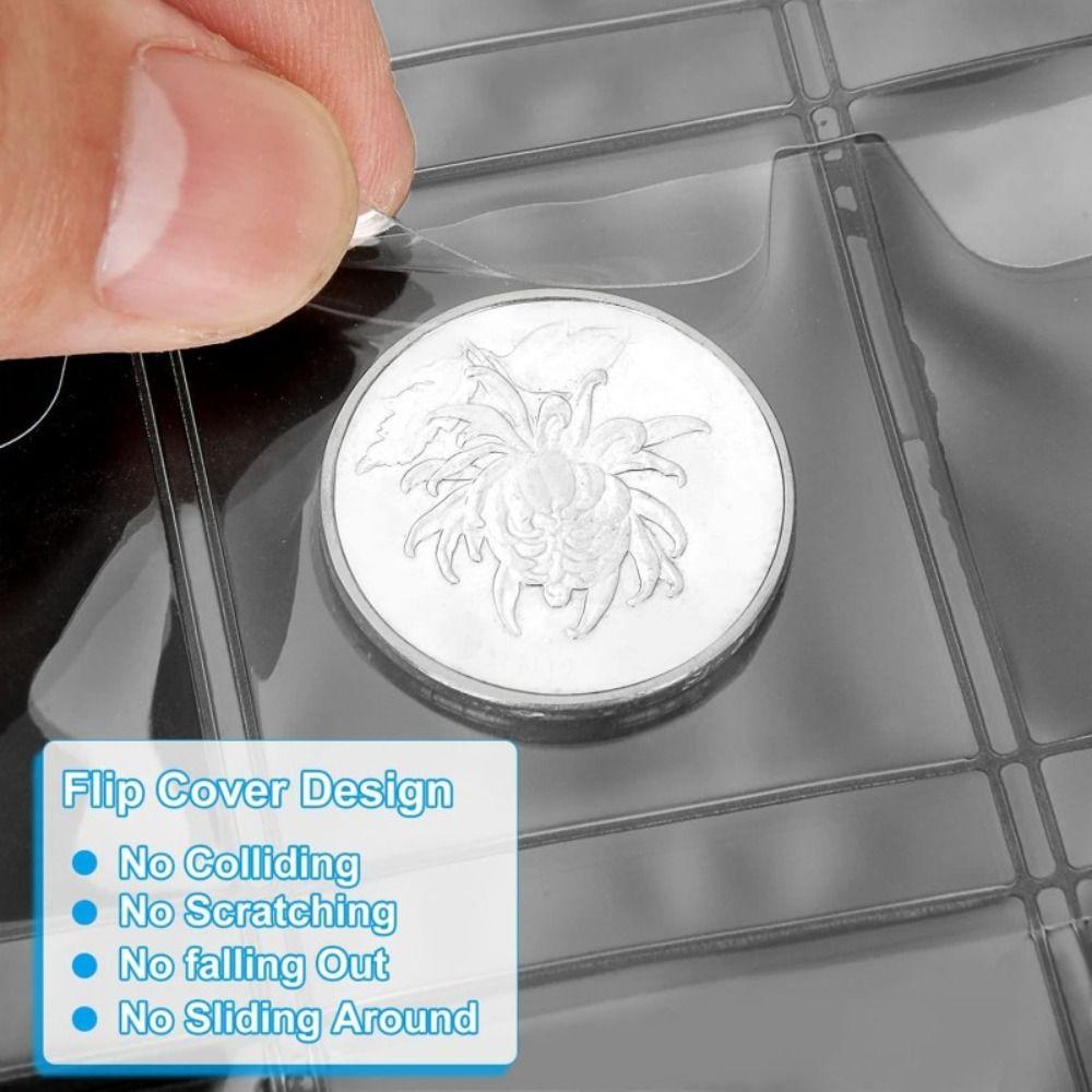 Transparent Inside Pages Coin Album Page PVC Badge Protector  for Coins&Badge