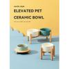 Big Dogs Bowl Double Ceramic Elevated Pet Food Water Bowl Small Medium Large Dog Feeding Supplies with Wooden Stand