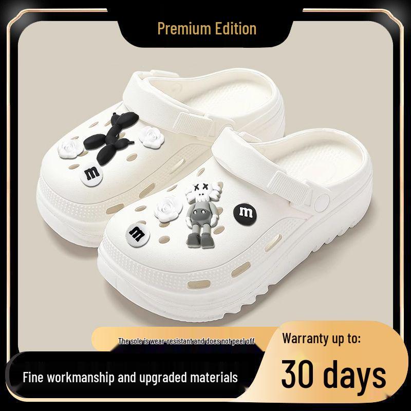 2024 Women's Thick-Soled Height-Boosting Beach Slippers – Non-Slip, Odor-Free, Cool Muffin-Toe Design for Summer.